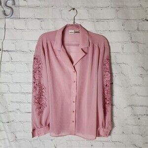 Together, women's blush pink blouse size L